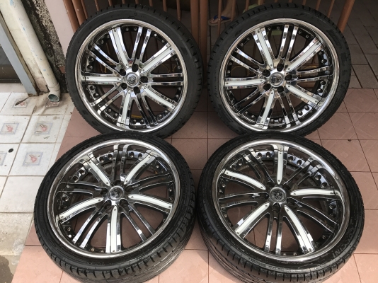 ล้อเเท้ CLUB LINEA 19กว้าง8นิ้วอ๊อฟ38ทั้ง4วง5รู114สีเดิมญี่ปุ่นสภาพสวย