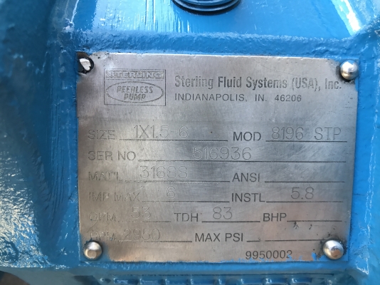 ขายหัวปั้มน้ำหอยโข่งสแตนเลส Peerless made in USA ขนาดเข้า 1.5นิ้ว ออก 1นิ้ว รุ่นใบเปิด ดูดของเหนียวได้ สภาพสวย พร้อมใช้งาน