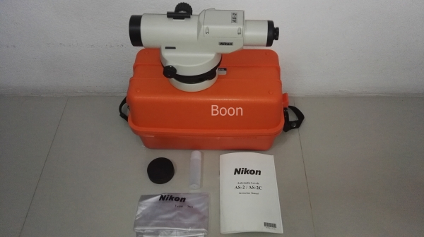 ขายกล้องระดับ NIKON AS-2 34x สภาพเหมือนใหม่ อุปกรณ์ตามรูป ขาใหม่1อัน ไม้สต๊าฟ 5เมตรใหม่ 1อัน