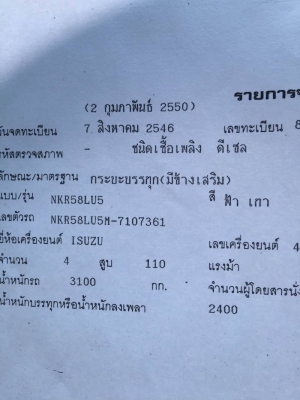 NKR110แรง. ห้างแท้. เครื่องเกียดี คลัทชีสวยๆๆพร้อมคอกเหล็ก