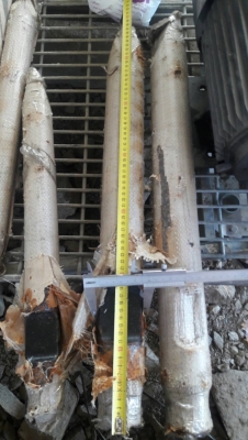 ขายเข็มเจาะคอนกรีต สำหรับรถหัวกระแทก โต70 มิล ยาว 70Cm ด้านบนสุดโต 55 mm ยาว 50 mm ขายราคา7,000บาท