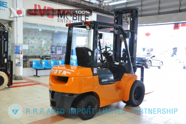 ขายรถโฟล์คลิฟท์มือสอง TOYOTA รุ่น 7FD25-16355 นำเข้าจากประเทศญี่ปุ่น 100\% ไม่เคยใช้งานในไทย