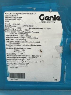 กระเช้าไฟฟ้า ยกสูง 9 เมตร GINIE AWP-30S มือสองญี่ปุ่น