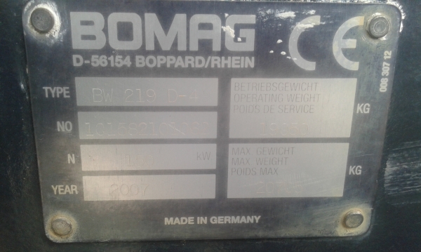 BOMAG BW219D-4 BOMAG BW219D-4