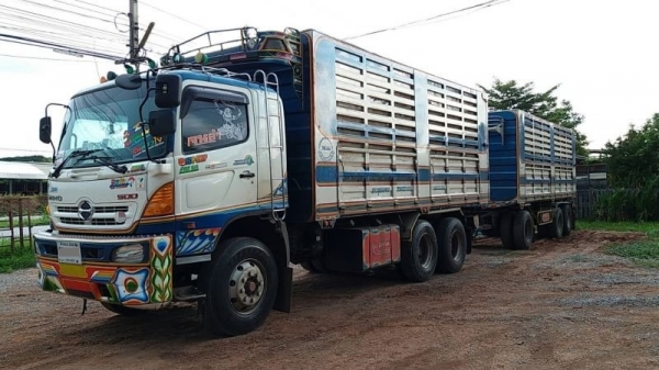 ขาย HINO 344 พ่วงแม่ลูก กระบะเหล็กคอกเกษตร อู่ ซีทีทรัค รถปี 55
