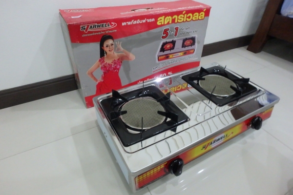 เตาแก๊ส อินฟาเรด 2 หัว Starwell รุ่น SW8003 ตัวอลูมิเนียมหนา มีหัวแก๊ส สภาพใหม่ เตาแก๊ส อินฟาเรด 2 หัว Starwell รุ่น SW8003 ตัวอลูมิเนียมหนา มีหัวแก๊ส สภาพใหม่
