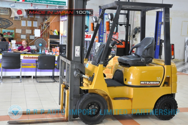ขายรถโฟล์คลิฟท์มือสอง  MITSUBISHI รุ่น  FG10D-00885 นำเข้าจากประเทศญี่ปุ่น 100\% ไม่เคยใช้งานในไทย
