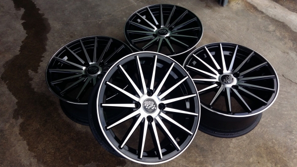 ขายล้อแม็กมือ2 ssw 15"×7" et35 4รู100 ล้อทำสีมาใหม่ สีดำหน้าเงา ขายล้อแม็กมือ2 ssw 15"×7" et35 4รู100 ล้อทำสีมาใหม่ สีดำหน้าเงา