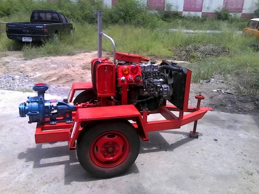 ปั้มน้ำ 2ใบพัดแรงดันสูง ใช้เครื่อง NISSAN ดีเซล 4 สูบส่งน้ำระยะไกล