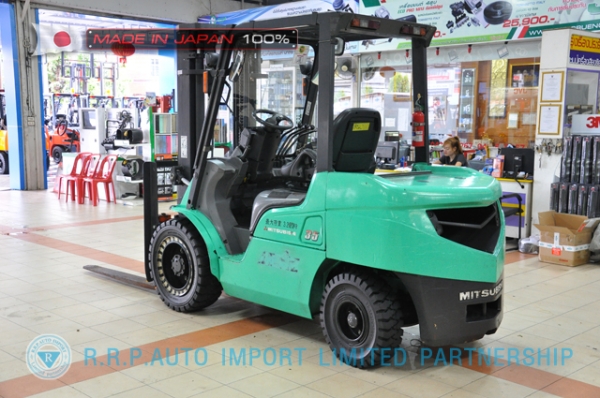 ขายรถโฟล์คลิฟท์มือสอง MITSUBISHI รุ่น FD35AT-50072 นำเข้าจากประเทศญี่ปุ่น 100\% ไม่เคยใช้งานในไทย