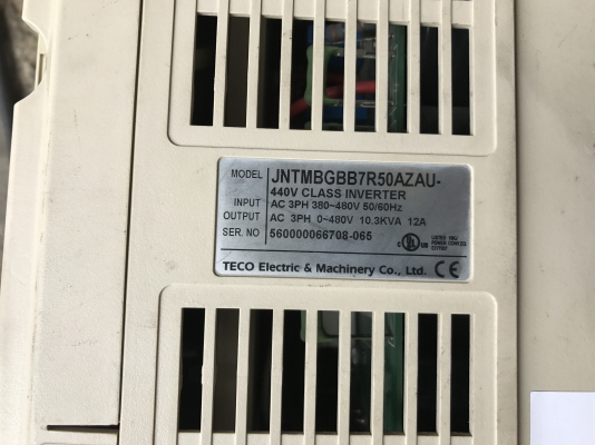 ขายตัวปรับรอบมอเตอร์ Inverter Teco 7.5HP. 380V สภาพสวยตัดจากตู้ พร้อมใช้งาน
