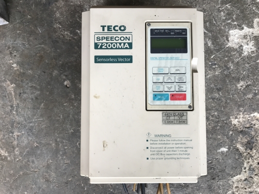 ขายตัวปรับรอบมอเตอร์ Inverter Teco 7.5HP. 380V สภาพสวยตัดจากตู้ พร้อมใช้งาน