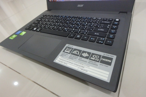 โน๊ตบุ๊ค Acer Aspire E14 E5-432G-P4PT Quad Core N3700 Ram 4G HDD 500GB สภาพใหม่ ที่ชาร์ท กล่อง คู่มือ