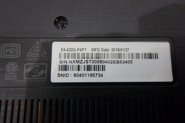 โน๊ตบุ๊ค Acer Aspire E14 E5-432G-P4PT Quad Core N3700 Ram 4G HDD 500GB สภาพใหม่ ที่ชาร์ท กล่อง คู่มือ