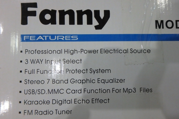 เพาเวอร์ ยี่ห้อ FANNY รุ่น AV-368A ของใหม่ เชื่อมบลูทูธได้ ขับดอก 15 ได้ รับวิทยุ FM เชื่อมต่อ USB ได้
