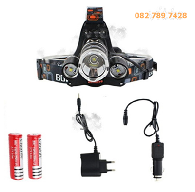ไฟฉายคาดหัว 3 LED (ปรับได้ 4 โหมด ชาร์จไฟบ้าน+ไฟรถ+ถ่ายชาร์จในชุด)