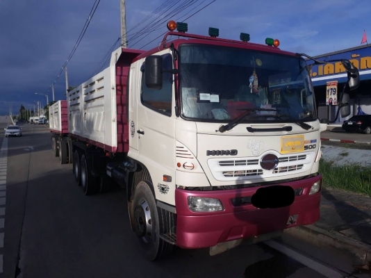 Hino 344 แรง ปี 53 กระบะดัมพ์สามมิตรแม่ลูก 3 เพลาแท้ เดิมๆพร้อมใช้งาน