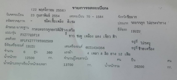 พ่วง 22 ล้อ ISUZU FXZ360 ปี 54 กระบะมิเนียม - ดั้ม อู่ธวัชชัย น้ำหนักบรรทุกได้ 30 ตัน สภาพสวย ๆ  ๆ