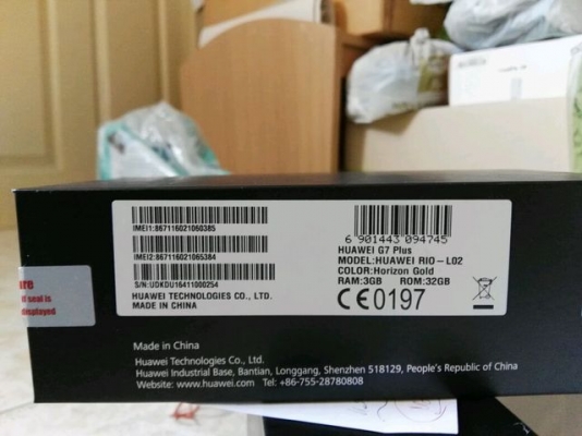 Huawei G7 PLUS อุปกรณ์ครบกล่อง