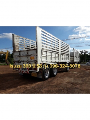 Isuzu 360 แรง ปี 56 แม่ลูกกระบะไม่ดัมพ์ ลูก 3 เพลา 7 เมตร ไมล์แสนสอง
