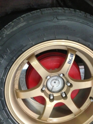 ขายล้อแม๊กซ์น้ำหนักเบา Design Japan หน้า 8" หลัง 9"พร้อมยาง  Nitto