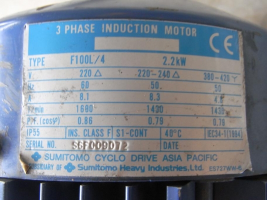 ขายมอเตอร์เกียร์ 3 HP. 1400 RPM. ชุดเกียร์ 50/1 RPM made in japan สภาพสวยพร้อมใช้งาน รับประกันคุณภาพ