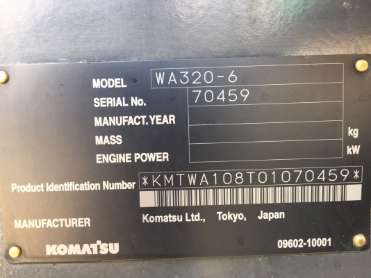 มาใหม่ สวยสุด KOMATSU WA320-6 นำเข้าจากญี่ปุ่น โทร.090-986-2521 อ๊อบ
