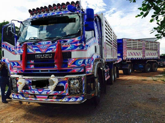 Isuzu 360 แรง ปี 57 ไมล์ 150,000 ดัมพ์แม่ลูก 3 เพลาแท้ ทะเบียนพร้อม