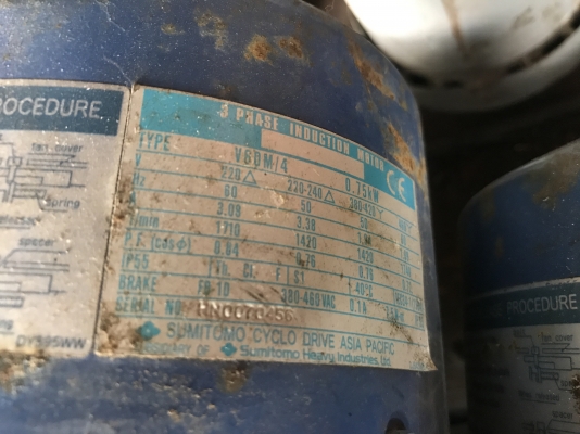 ขายมอเตอร์เกียร์ Cycro drive Sumitomo 1HP. 380V อัตราทด 1:29 มีระบบเบรคในตัว สภาพสวยเดิมๆ วิ่งนิ่ม พร้อมใช้งาน มีหลายตัวครับ