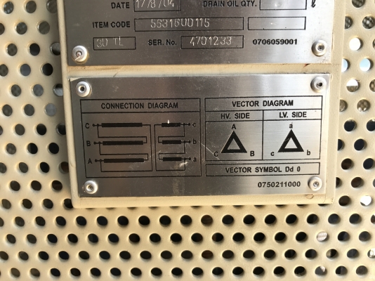 ขายหม้อแปลงไฟฟ้า เอกรัฐ ขนาด 150Kva ตัวใหญ่ ไฟเข้า 380V ไฟออก 220V สภาพสวยมาก ตู้สวยๆ พร้อมใช้งาน