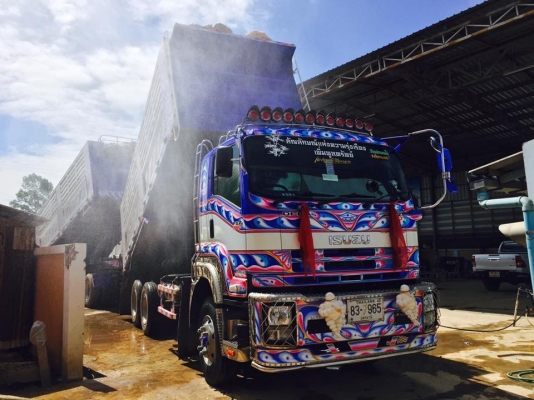 Isuzu 360 แรง ปี 57 กระบะดัมพ์เหล็กแม่ลูก 3 เพลา ทะเบียนพร้อม