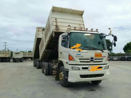 ขาย HINO 344 พ่วงแม่ลูก กระบะเหล็กสามมิตร รถปี 56
