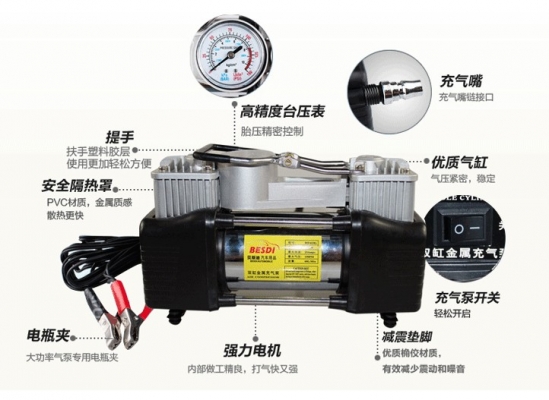 ปั้มลมติดรถยนต์ 12v 60L/min ปั้มลมติดรถยนต์ 12v 60L/min