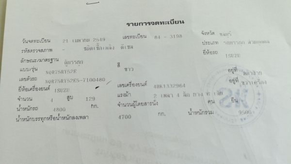 ขาย ISUZU NQR75RY52E ตู้แห้ง10บาน ปี 2549 ยาว 5.50ม.เครื่อง 175 แรงม้า คอมมอลเรล ยาง 8.25 เครื่องดีค