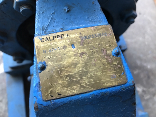 ขายชุดปั้มน้ำหอยโข่ง Calpeda made in Italy ขนาดเข้า 2.5นิ้ว ออก 1.5นิ้ว พร้อมมอเตอร์ 3HP. 2800rpm. 380V สภาพสวยเดิมๆ ตัดจากโรงงาน พร้อมใช้งาน