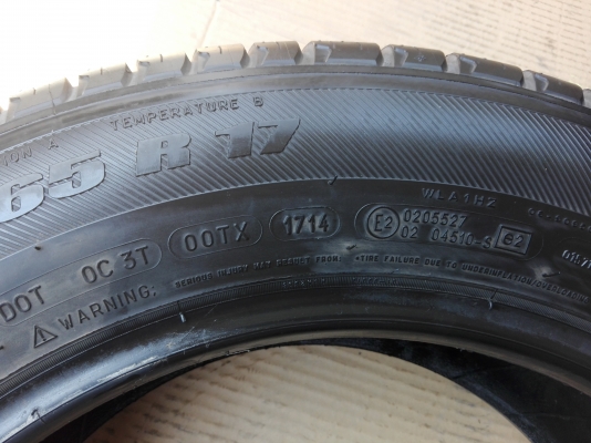 ขายยาง michelin 225 65 17 ปี 14 ยางสภาพดี ดอกสวยหนา เสมอ ไม่เป็นคลื่น ไม่กินข้าง ไม่ประ ไม่บวม