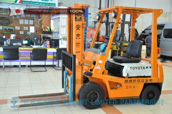ขายรถโฟล์คลิฟท์มือสอง TOYOTA รุ่น 4FGL15-40298 นำเข้าจากประเทศญี่ปุ่น 100\% ไม่เคยใช้งานในไทย