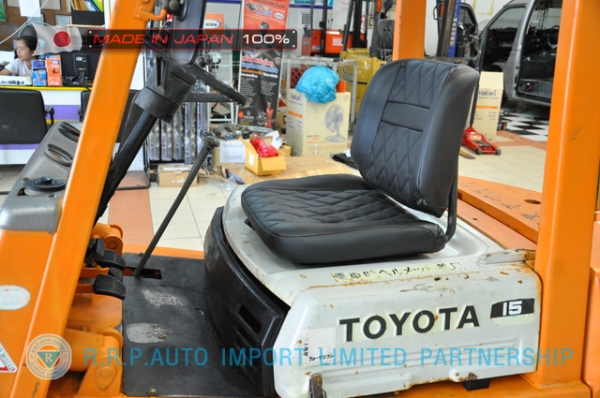ขายรถโฟล์คลิฟท์มือสอง TOYOTA รุ่น 4FGL15-40298 นำเข้าจากประเทศญี่ปุ่น 100\% ไม่เคยใช้งานในไทย