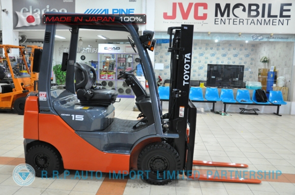 ขายรถโฟล์คลิฟท์มือสอง TOYOTA รุ่น 8FDL15-31429 นำเข้าจากประเทศญี่ปุ่น 100\% ไม่เคยใช้งานในไทย