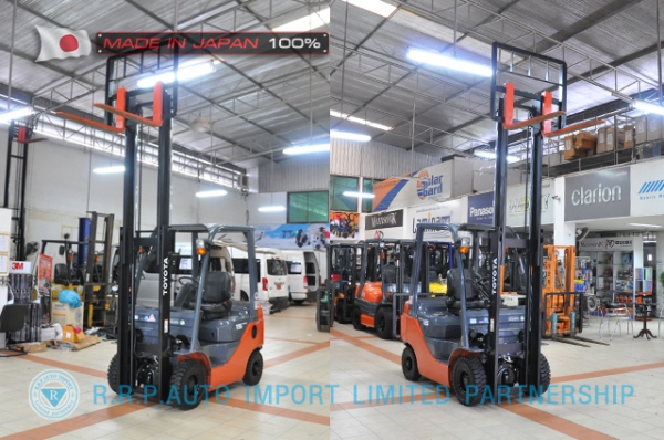 ขายรถโฟล์คลิฟท์มือสอง TOYOTA รุ่น 8FDL15-31429 นำเข้าจากประเทศญี่ปุ่น 100\% ไม่เคยใช้งานในไทย