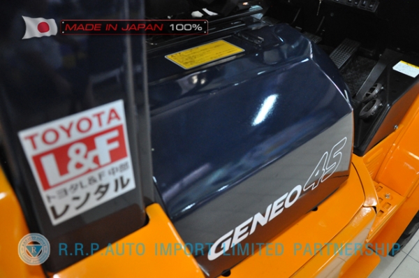 ขายรถโฟล์คลิฟท์มือสอง TOYOTA รุ่น 7FG45-50692 นำเข้าจากประเทศญี่ปุ่น 100\% ไม่เคยใช้งานในไทย