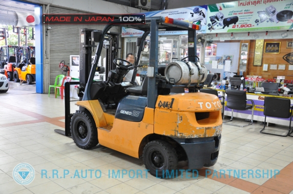 ขายรถโฟล์คลิฟท์มือสอง TOYOTA รุ่น 7FG25-11376 นำเข้าจากประเทศญี่ปุ่น 100\% ไม่เคยใช้งานในไทย ขายรถโฟล์คลิฟท์มือสอง TOYOTA รุ่น 7FG25-11376 นำเข้าจากประเทศญี่ปุ่น 100\% ไม่เคยใช้งานในไทย