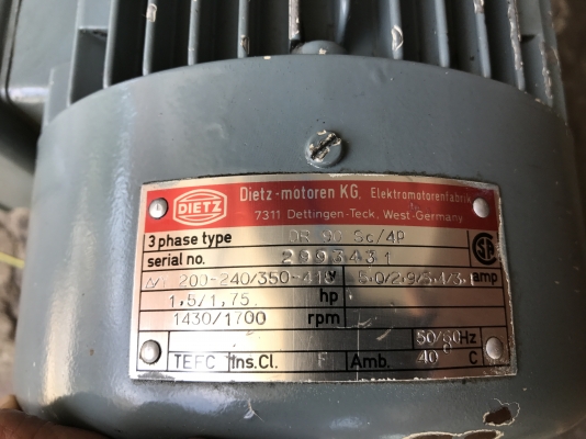 ขายปั้มแวคคั่มสูญญากาศ Vacuum pump Baujahr made in Germany ขนาด 1.5HP. 380V   สภาพสวยมาก ดูดแรง วิ่งนิ่ม พร้อมใช้งาน