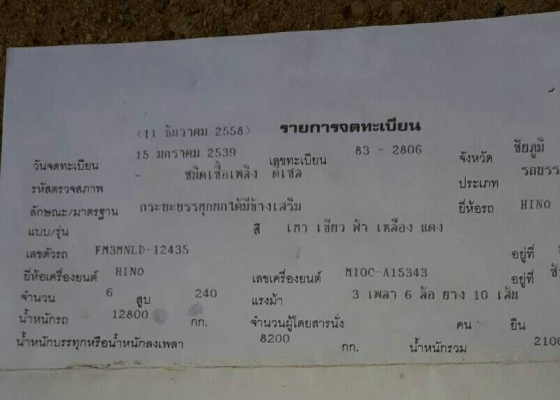 ขายแล้ว จร้า สิบล้อ ฮีโน่ FM3M 240 ปี39 ดั้ม.กะบะเนียม เครืองเกียร์เดิม รถห้าง สภาพดีสวยบางเดิมพร้อม