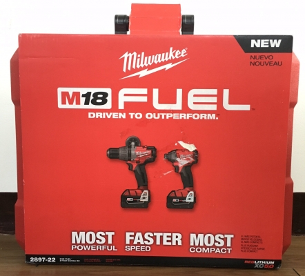 ชุดสว่านไร้สายไร้แปรงถ่าน Milwaukee 2897-22 มีสว่านกระแทกและสว่านไขควง แบ็ต5.0แอมป์