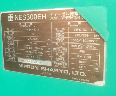 ขายเครื่องปั่นไฟมือสองจากญี่ปุ่นสภาพเดิมๆ พร้อมใช้งาน