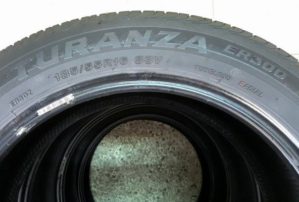 ยาง185 /55-16 ยางปี13 บริดสโตน ER300 สภาพดี