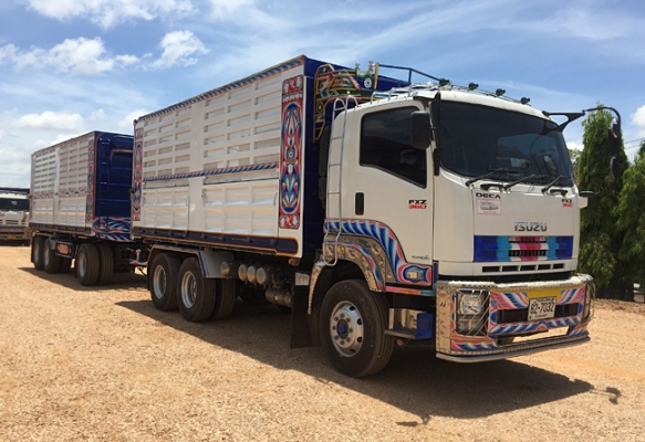 ขายรถพ่วง 22 ล้อ ISUZU DECA FXZ 360 ปลายปี 56 ดั้มพ์เหล็กซีทีทรัค ใส่ของได้ 30 ตัน