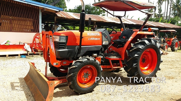 รถเข้าใหม่ #ปัญญาแทรคเตอร์  คูโบต้าL4508DI  สภาพนางฟ้า พร้อมใช้  ทำงาน 878 ชม.ใบมีดคานล่าง พร้อมผานพรวน 6x24 จัดส่งอำเภอคลองลานจังหวัดกำแพงเพชร