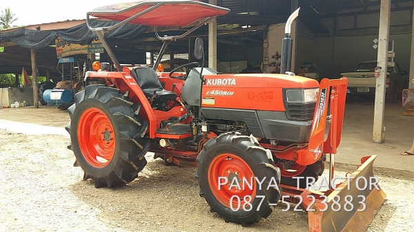 รถเข้าใหม่ #ปัญญาแทรคเตอร์  คูโบต้าL4508DI  สภาพนางฟ้า พร้อมใช้  ทำงาน 878 ชม.ใบมีดคานล่าง พร้อมผานพรวน 6x24 จัดส่งอำเภอคลองลานจังหวัดกำแพงเพชร
